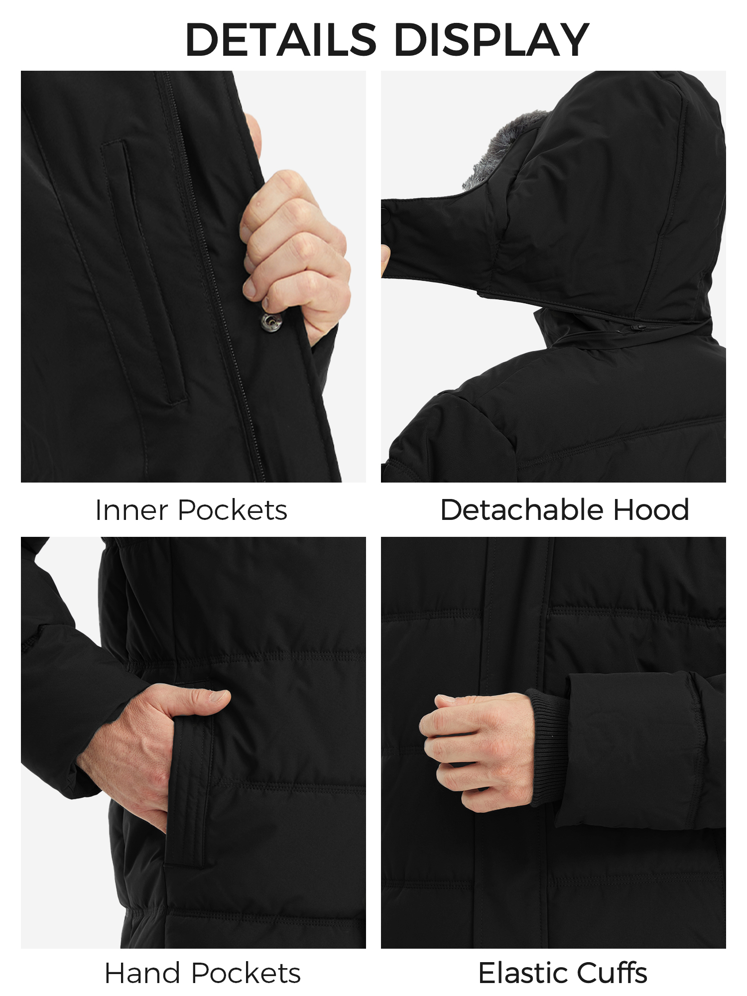 Wantdo Men's Winter Puffer Jacket with Detachable Hood photo 2