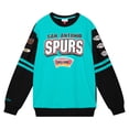 thumbnail image 2 of Men's Mitchell & Ness  Turquoise San Antonio Spurs All Over Pullover Sweatshirt, 2 of 4