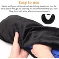 thumbnail image 3 of Stuffable Travel Neck Pillow, 2 in 1 U-Shaped Stuffable Neck Pillow for Travel, Long Flights or Quick Sleeps Multifunctional Fillable Velvet Neck Cushion Stuffing Spare Clothes (Black), 3 of 10