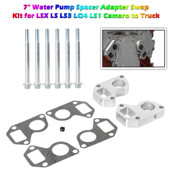 Kit de intercambio de adaptador espaciador de bomba de agua de 7 "para LSX LS LS3 LQ4 LS1 Camaro a camión