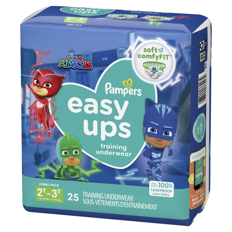 Pampers Easy Ups PJ Masks Training Pants Toddler Boys Size 2T/3T 25 Count  (Select for More Options)