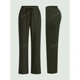 thumbnail image 3 of Cimmuovere Women's Nursing Pants, Comfortable Solid Color Simple Multi-Pocket Scrub Uniform Pants, 3 of 10