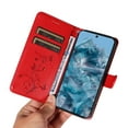 thumbnail image 2 of Allytech for Google Pixel 7 Pro Case with Cards Holder, Premium PU Leather Flip Cover Stand Hand Wrist Shockproof Butterfly Floral Embossed Wallet Case for Google Pixel 7 Pro - Red, 2 of 8