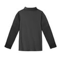 thumbnail image 4 of Resicozy Polo Shirts for Kids Long Sleeve Shirt Collared Uniforms Button Down Shirts Going Out Solid Color Clothes Dark Gray 11-12 Years, 4 of 4