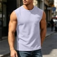thumbnail image 6 of Muscle Shirt for Men Sleeveless Crew Neck Solid Color Sports Athletic Pullover Tee with Pocket Fathers Gift, 6 of 8