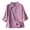 Purple, variant on Womens Bohemian Embroidered Top Cotton Linen Loose Fit Stand Collar Bell Sleeve Blouse Frog Button 3/4 Length Shirt Summer Vacation Resort Wear 2026, Blue,M