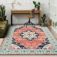 thumbnail image 4 of Homore Traditional Pattern Mystic Medallion Area Rug, 9' x 11', Red Blue, 4 of 7