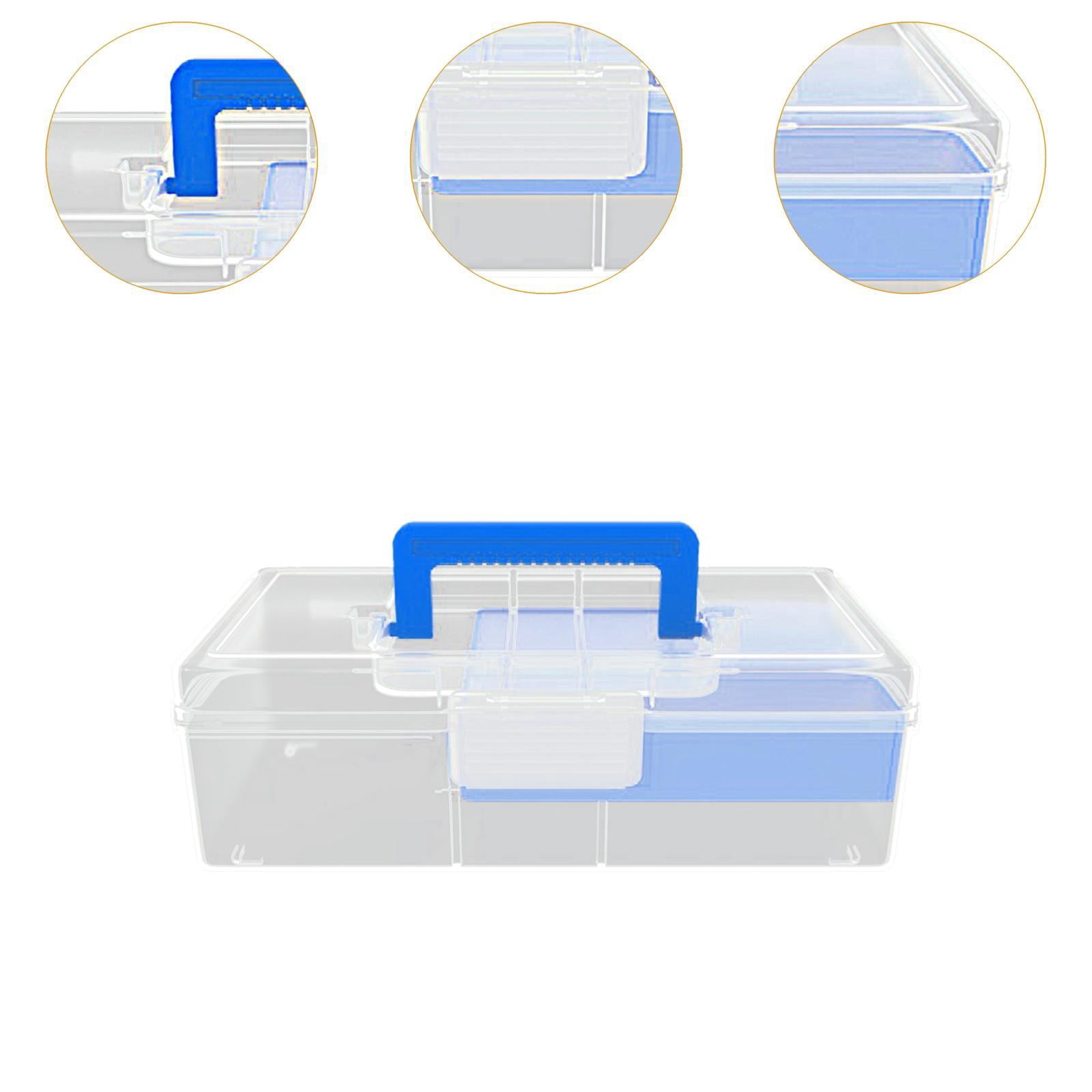 harayaa Fishing Tackle Box 2 Layer with Handle Fishing Accessories Fly Fishing Hard Case blue