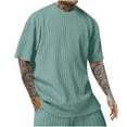 thumbnail image 2 of WAENQINLA Men's Knit Shirts Summer Short Sleeve T-Shirts Lightweight Crewneck Ribbed Sweater Stretch Solid Color Tops, 2 of 6