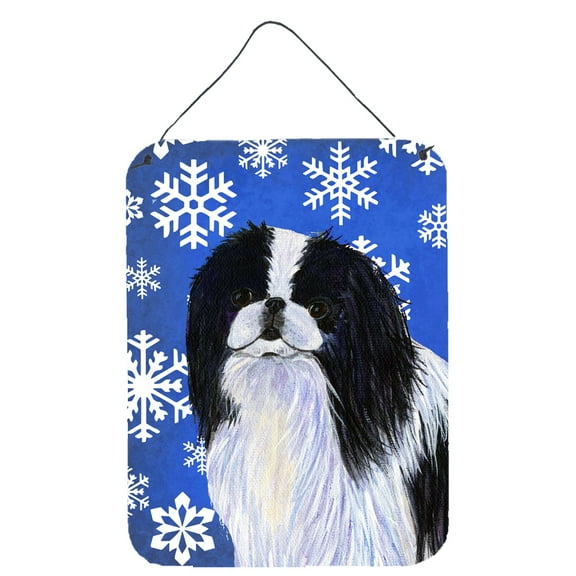 Japanese Chin Winter Snowflakes Holiday Wall or Door Hanging Prints