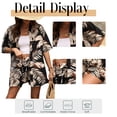 thumbnail image 5 of Cuteduck Women's Set Summer Short Sleeve Polo Neck Loose Floral Print Bohemian Casual Comfortable Outfit S-2XL, 5 of 9