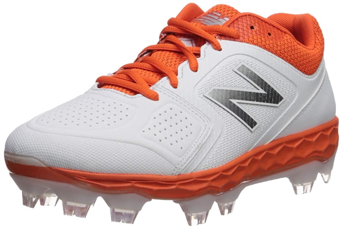 orange baseball shoes