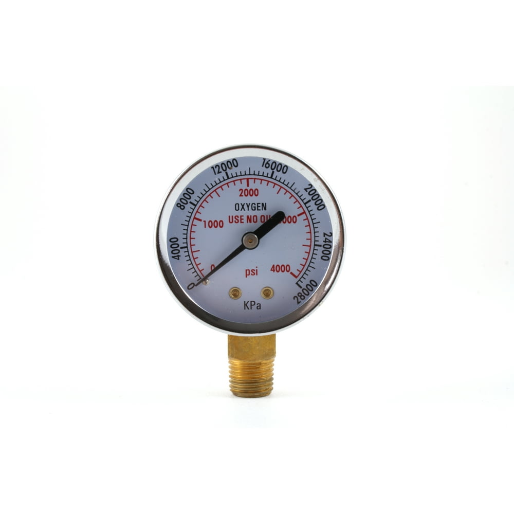 High Pressure Gauge for Oxygen Regulator 04000 psi 2 inches