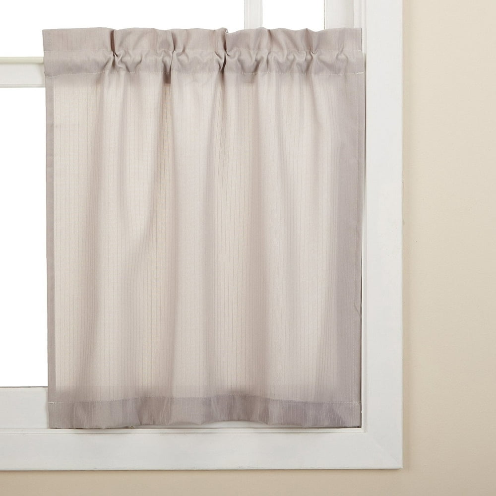 Sweet Home Collection Opaque Grey Ribcord Kitchen Curtain Pieces ...