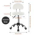 thumbnail image 3 of Taburete giratorio ajustable KKTONER de piel sintética blanca, 3 of 7