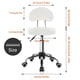 thumbnail image 3 of Taburete giratorio ajustable KKTONER de piel sintética blanca, 3 of 7