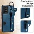 thumbnail image 5 of for Samsung Galaxy A53 5G Back Case with Wristband Card Holder Drop Protective Cover with Stand PU Leather All-round Shockproof Finger Ring Snap Bracket Design for Samsung Galaxy A53 5G, Blue, 5 of 10