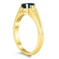 thumbnail image 2 of SZUL Women's 6X4MM Sapphire and Diamond Open Three Stone Ring in 10K Yellow Gold, 2 of 4