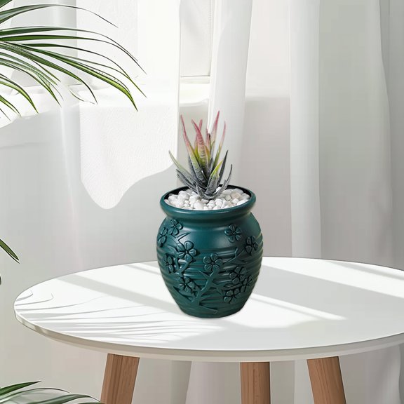 JeashCHAT Plastic Vase Vintage Vase Rustic Decorative Small Vase Flower Pot for Home Living Room Bedroom Kitchen Dining Table Decor Wedding Centerpieces, Blue