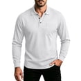 thumbnail image 3 of Thousandth Men's Waffle Long Sleeve Shirt Classic Collared Pullover Casual Breathable Shirts for Golf, Hiking and Active Days, 3 of 10