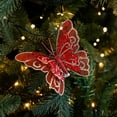 thumbnail image 4 of CuiLiyq 3 PCS Glitter Butterfly Christmas Tree Ornaments, Xmas Butterflies Wall Hanging Decor with Clips, Butterfly Hair Clip Craft Xmas Ornaments for Christmas Tree Wreath (Red), 4 of 6