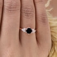 thumbnail image 2 of Natural Black Onyx Promise Ring Bridal Diamond Cluster Stacking Ring Birthday Gift For Wife Unique Statement Ring Rose Gold Handmade Jewelry, 2 of 2