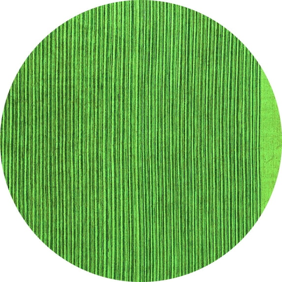 Ahgly Company Indoor Round Abstract Green Modern Area Rugs, 4' Round