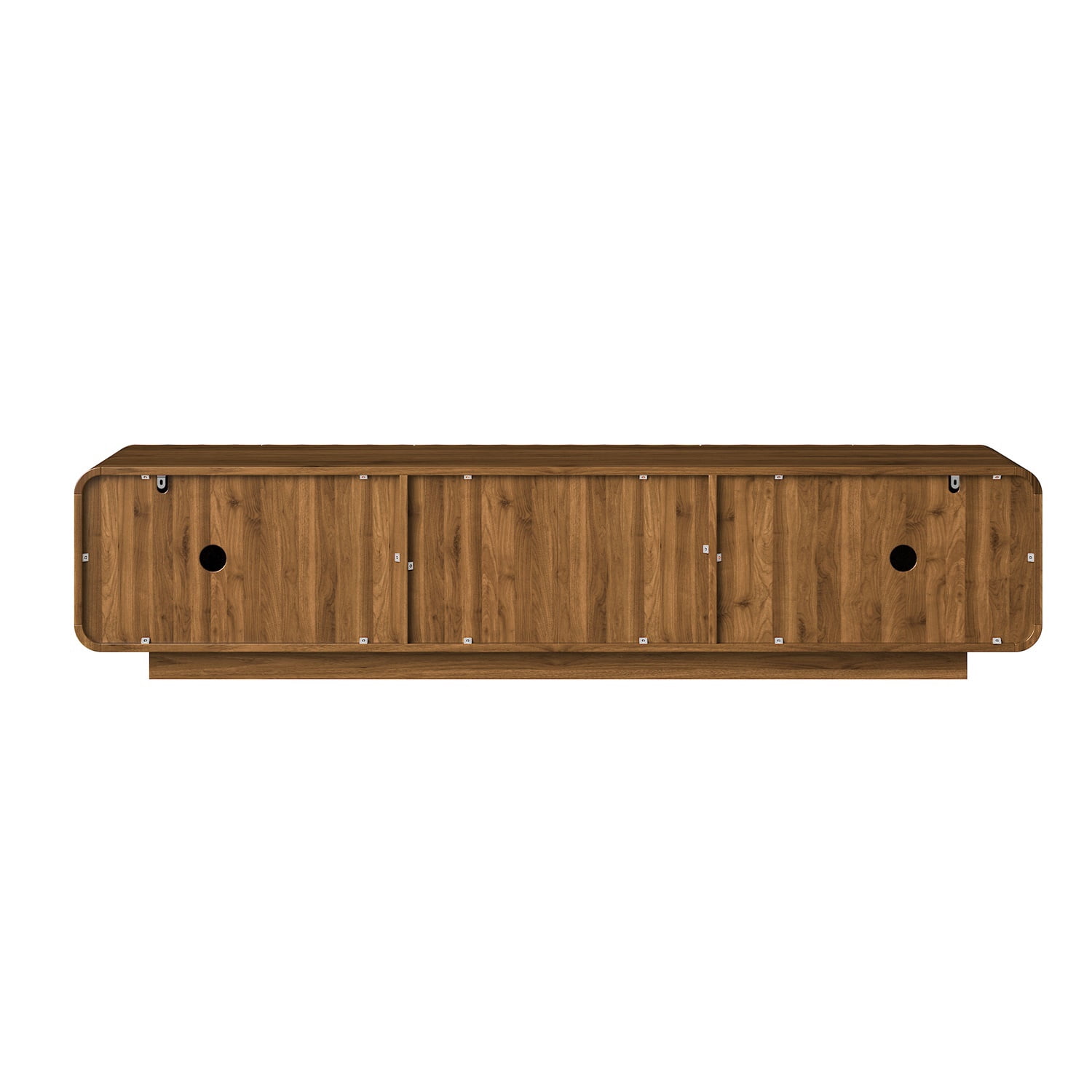 Hommoo 70" Modern Unique Spiral Wave Design TV Stand With Storage Cabinet And 2 Drawers, TV Console Entertainment Center for Living Room, Bedroom, Walnut