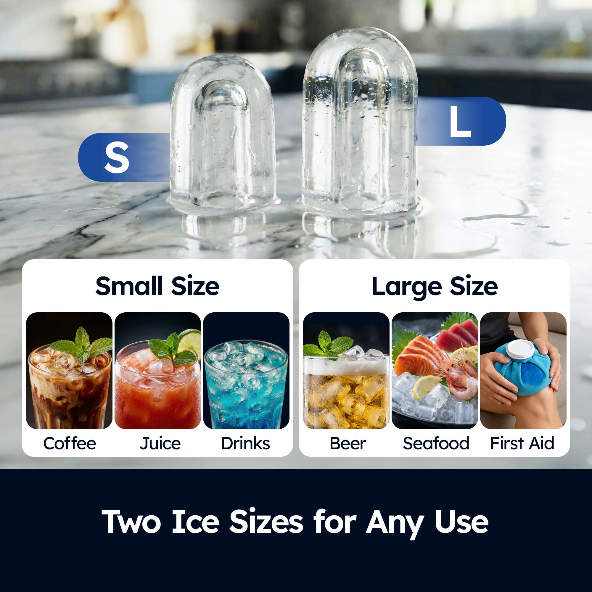 SIMZLIFE Portable Countertop Ice Maker Machine, 26 lbs Ice Per Day, 9 Bullet Ice Cubes Ready in 6 Minutes, Small & Large Ice Sizes, Self-Cleaning, 1.1L Water Tank, Ice Scoop & Basket, Pink