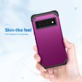 thumbnail image 2 of For Google Pixel 6 Pro Case, Slim Dual Layer 3 in 1 Heavy Duty Protection Hybrid Hard PC Soft Silicone Rugged Bumper Anti Slip Full-Body Protective Cases for Google Pixel 6 Pro 2021, Purple, 2 of 6