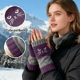 thumbnail image 4 of Women's Knitted Fingerless Gloves Warm Fashion Leaky Finger Casual Knitted Gloves, 4 of 6