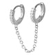 thumbnail image 1 of Pendientes de la cadena para las mujeres de doble Piercing Dangle Cadena Huggie Hoop Pendientes Cubic Zirconia Pearl Stud Pendientes para las mujeres de doble Conjoined Pendientes, 1 of 4