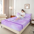 thumbnail image 4 of Manfei Personalized Initial Letter E Girl 4-Piece Full Size Sheets,Flying Butterfly Bed Sheets,Dreamy Princess Lightweight Sheet Sets,Bling Glitter Room Decor, 4 of 7