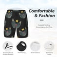 thumbnail image 5 of Sigee Faces Of The Cat Print Mens Swim Trunks with Compression Liner Quick Dry Swim Stretch Beach Shorts with Pockets,S-3XL, 5 of 7