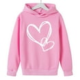 thumbnail image 4 of Sudadera con capucha y estampado de corazón de San Valentín, sudadera de manga larga para niños y niñas, chaqueta para niñas de talla mediana y grande., 4 of 7