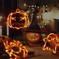 thumbnail image 3 of Decoraciones de Halloween, luces de ventana, ventosa, luz naranja, calabaza, fantasma y Araña, luces colgantes para interiores, decoración de ambiente, 3 of 4