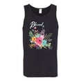 thumbnail image 2 of Wild Bobby, Cute Hearts and Flowers Blessed, Inspirational/Christian, Men Graphic Tank Top, Black, Small, 2 of 3