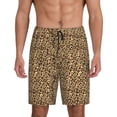 thumbnail image 1 of Kdxio Leopard Print Brown Print Mens Shorts, Breathable Lounge Sleepwear Set with Elastic Waistband and Pockets-X-Large, 1 of 6