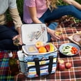 thumbnail image 5 of FORMRS Insulated Cooler Bag 24 Cans Capacity Soft Leakproof Lunch Box with Side Pockets, Red Hand Drawn Sailboats, 5 of 7
