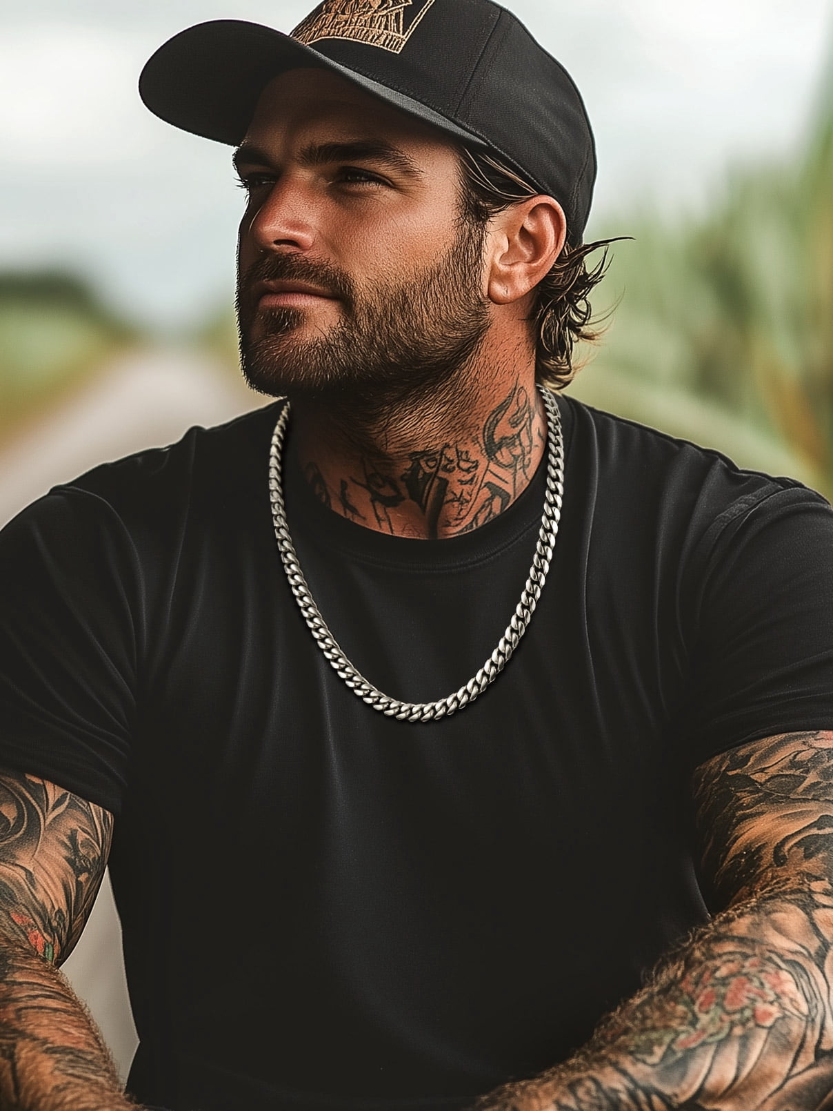 FaithHeart Chunky Miami Cuban Link Chain Men Necklace Stainless Steel Hip Hop Chains Necklaces 10mm Width 30 Inches Length Jewelry with Gift Box for Dad Son Father's Day