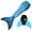 Blue Lagoon - Turquoise Monofin, variant on Sun Tail Mermaid Borealis Mermaid Tail & Pink Monofin Swimsuit (Women's), Size Medium 6/7