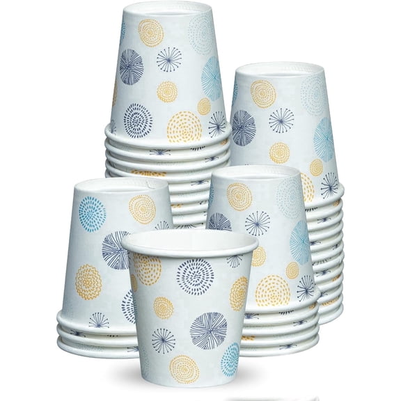 GUSTO 3 oz Disposable Bathroom Cups Mini Paper Cups for Mouthwash, 100-Pack