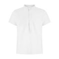 thumbnail image 4 of Camisas Hombre Manga Corta Camisa de manga corta con bolsillo Camisas de hombre de pie con cuello casual para hombres (White, M), 4 of 7