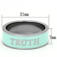 thumbnail image 2 of Luxe Jewelry Designs Women's High Polished "Truth" Stainless Steel Ring with Turquoise Epoxy - Size, 2 of 4