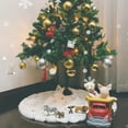 thumbnail image 2 of Christmas Tree Skirt,Faux Fur Christmas Tree Skirt, Xmas Plush Tree Skirt with Golden Snowflakes Xmas Tree Xmas Party Decor, 2 of 8