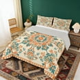 thumbnail image 2 of Erosebridal Green Orange Mandala Queen Comforter Set, Bohemian Exotic Style Bedding Comforter Set, Gray Reversible 3pcs, 1 Comforter and 2 Pillowcases, 2 of 6
