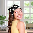 thumbnail image 4 of 2 piezas de diademas de flores de crochet para mujer (amarillo y negro), pañuelos bohemios de flores para la cabeza para mujeres, pañuelos de crochet triangulares para la cabeza, pañuelos de flores vi, 4 of 5