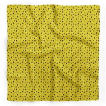 Bimba Yellow Brush Stroke & Dots Abstract Printed Pure Silk Scarf For Hair Neck Head Bandanas For Women 40 x 40 Inches