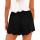thumbnail image 3 of Pantalones cortos en capas de cintura alta para mujer, pantalones cortos casuales de pierna ancha con dobladillo con volantes de Color sólido con cordones para verano, 3 of 5