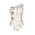 thumbnail image 4 of Yiaed Coffee Print Women One Piece Swimsuits Tummy Control One Shoulder Bathing Suits Pattern Ruffle Swimwear-Medium, 4 of 8